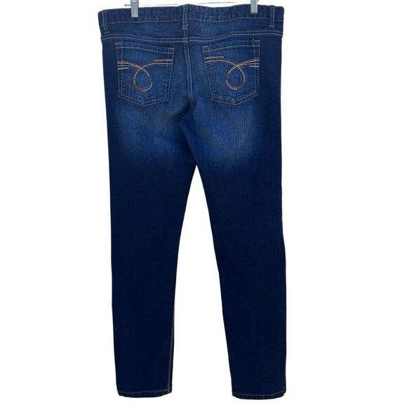 RUE21 Denim Jeans Women's Size 13/14 Blue Dark Wash Mid-rise Skinny Stretch - Picture 4 of 15